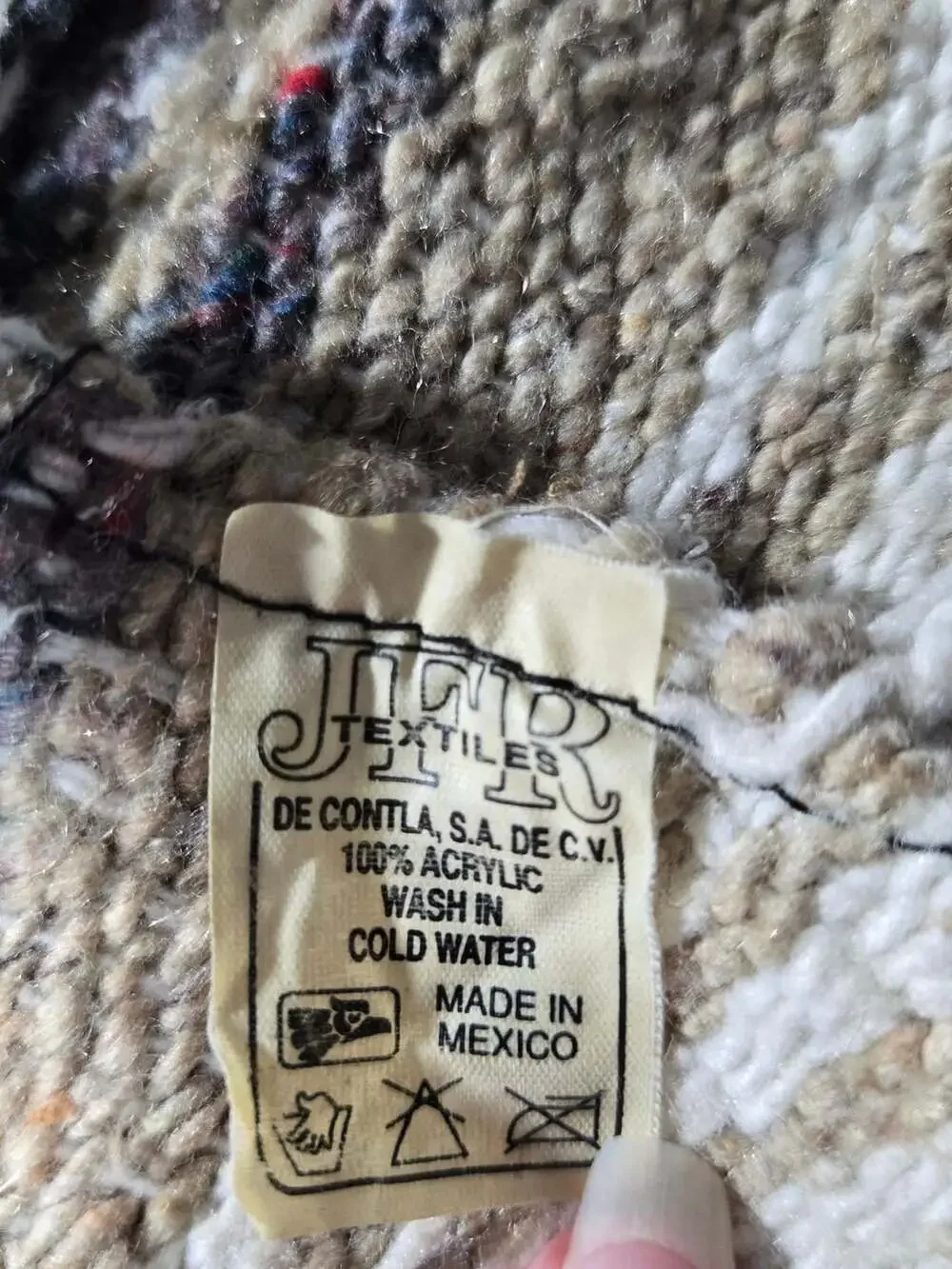 Del Mex Authentic Mexican Blanket Tan Falsa Blanket 70 x 50